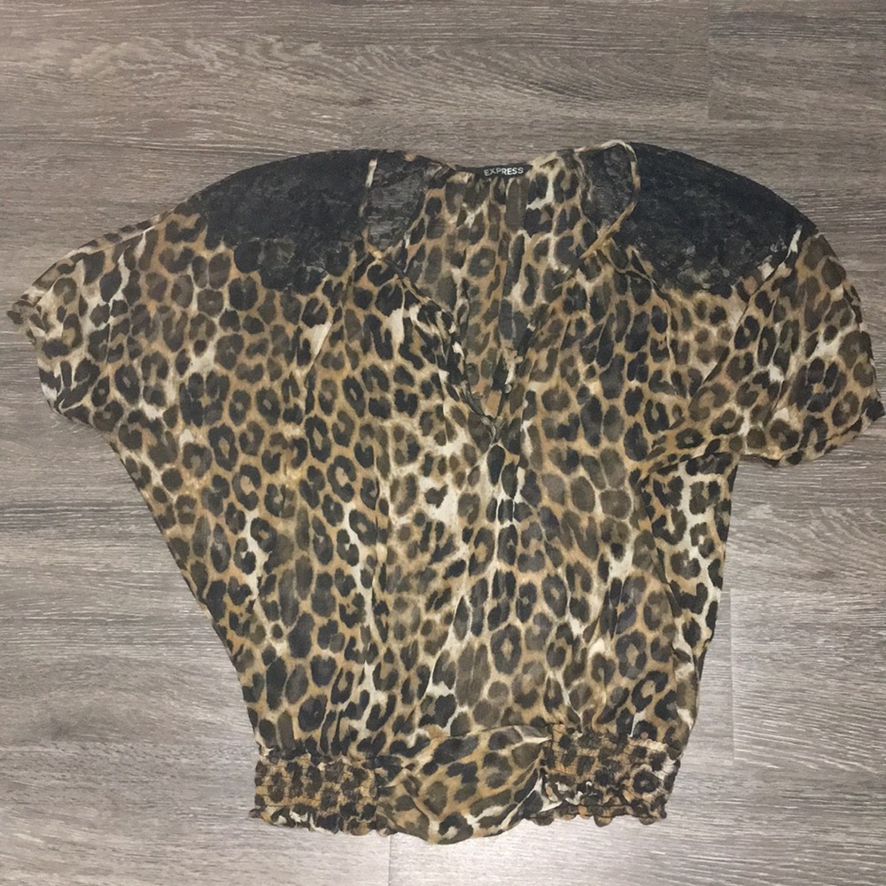 Sheer leopard blouse